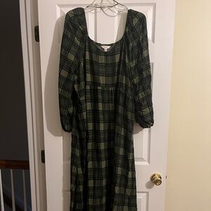 Long Sleeve Plaid Dress